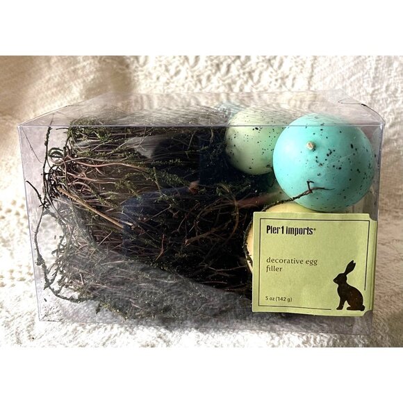 Pier 1 Decorative Easter/Spring Egg/birdnest Filler NIP Yellow/Blue/Green/Pastel - Picture 2 of 4